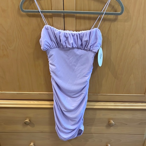 knee length dresses for ladies Irena Strapless Mini Dress | Purple | Womens main image 1